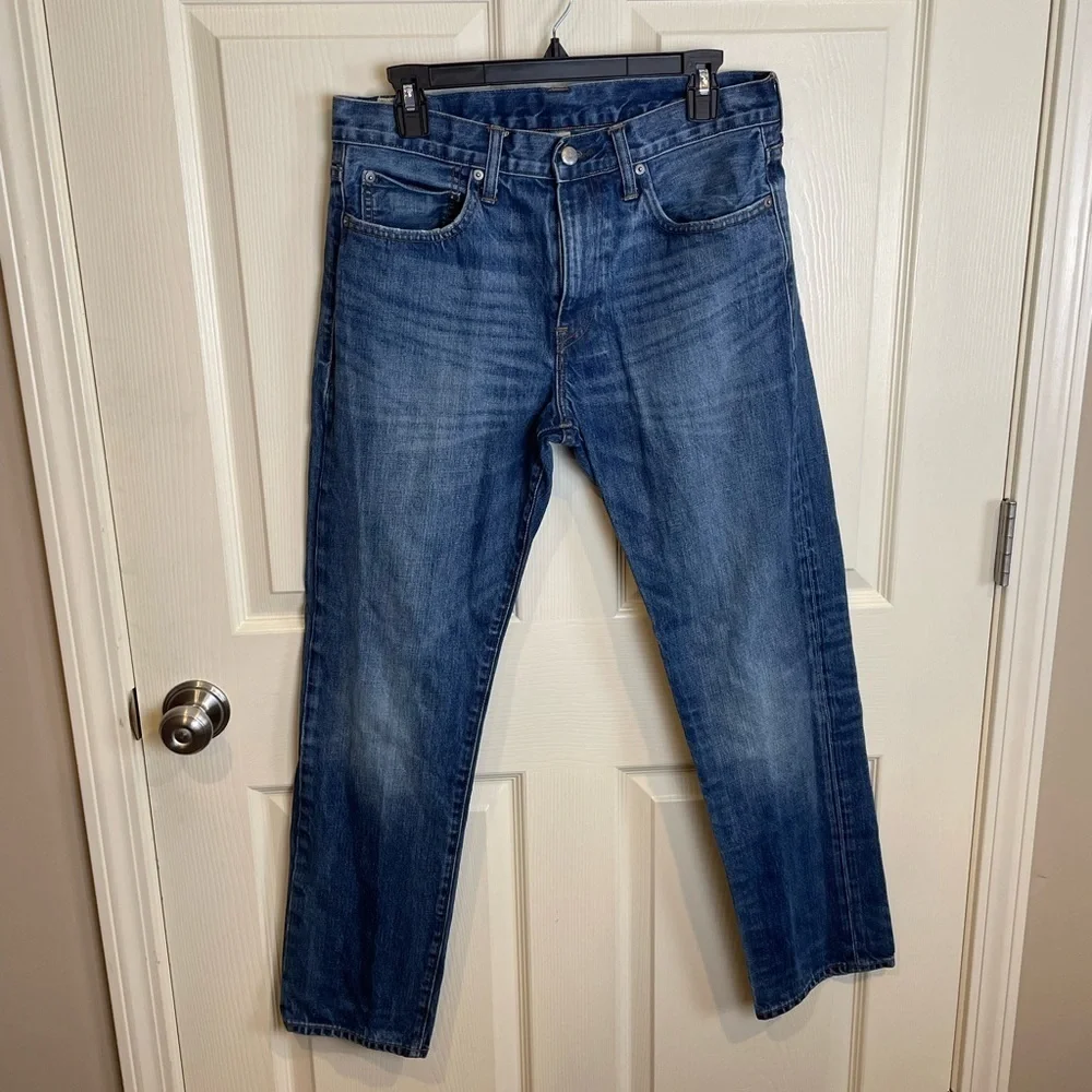 J Crew Japanese Kaihara Blue Denim Jeans 32 x 30